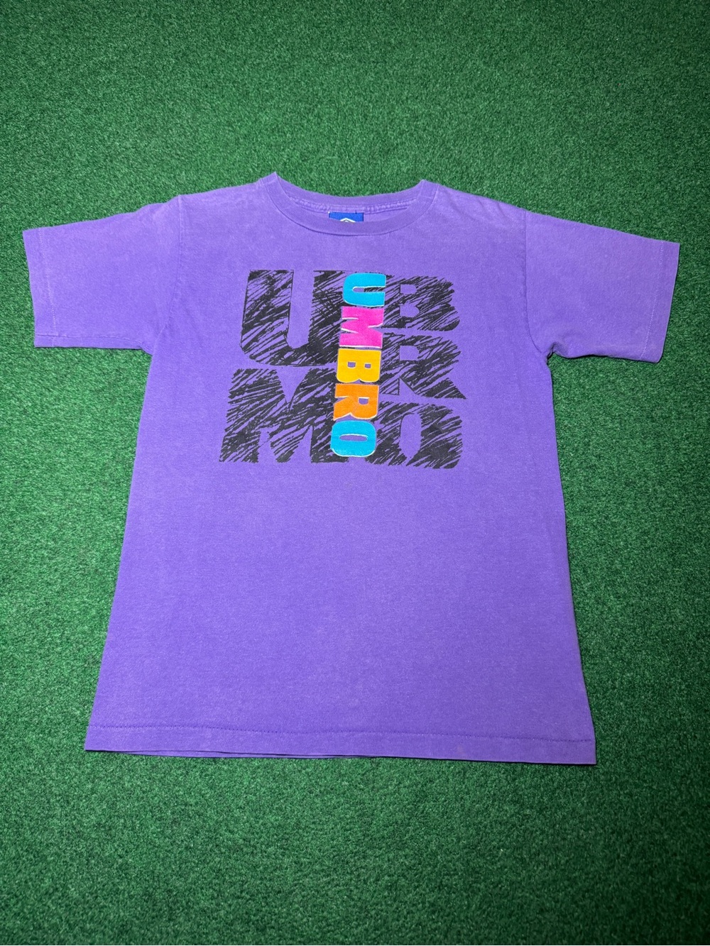 Umbro Vintage T Shirt Youth Large Purple Retro Soccer 90s Shirt